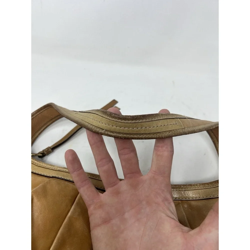 Vintage Coach Ergo Pleated Hobo Bag 12235 Y2K Full Grain Leather Tan Camel